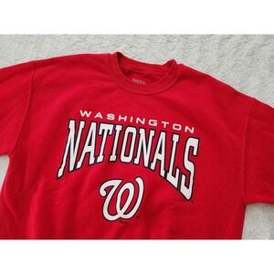 Washington Nationals MLB Stitches Red Crewneck Sweatshirt Men's Large Long...
